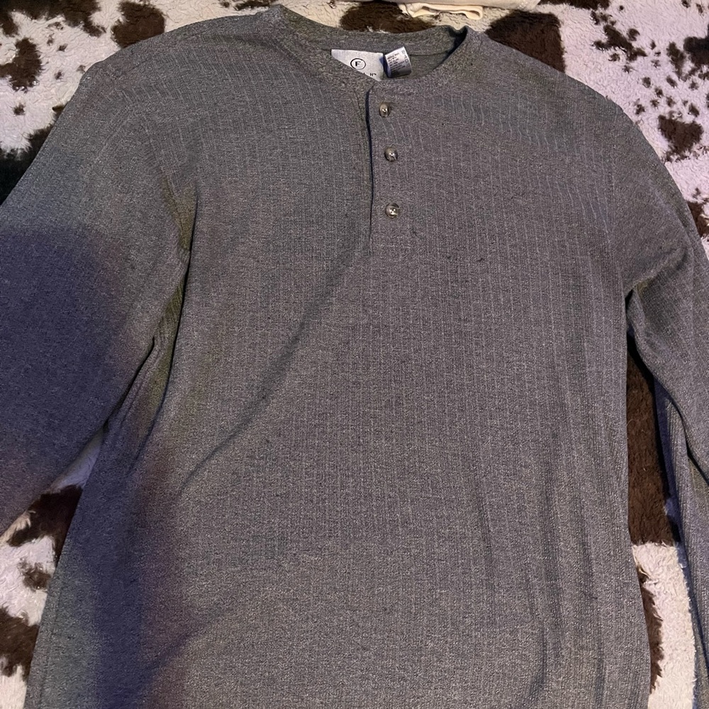 Men's Gray Henley Shirt